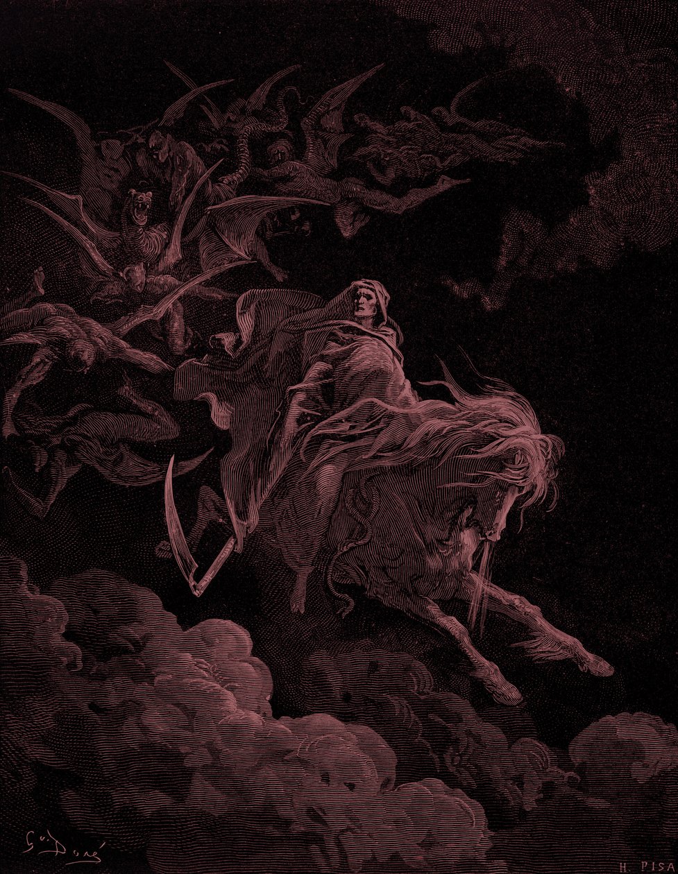 Zjevení: Vize smrti, Gustave Doré. - Bible od Gustave Dore