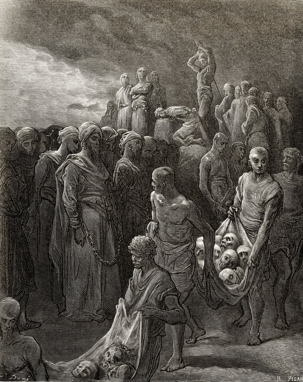 Richard I. (1157-99), Lví srdce masakruje zajatce v odvetě, ilustrace z 