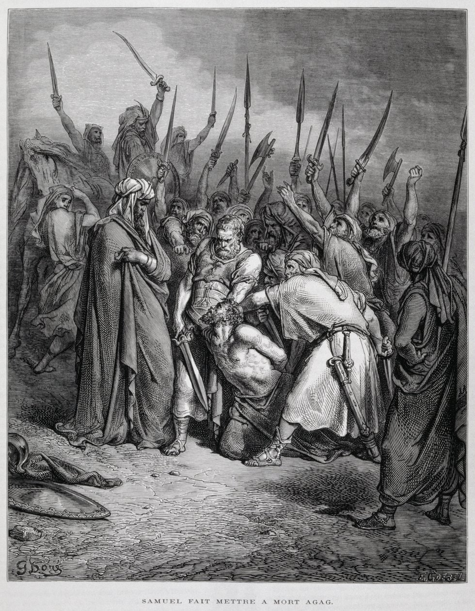 Samuel zabíjí Agaga, Ilustrace z Doreho bible od Gustave Dore
