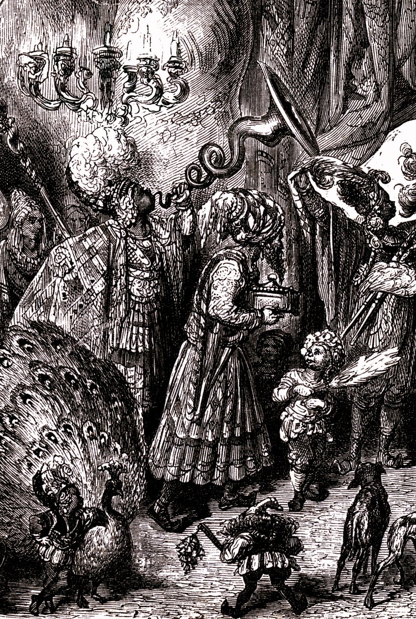 Sindibád námořník (Sindibád) - příběh tisíce a jedné (1001) noci - ilustrace Gustave Dore (detail) - Maxwellovo vydání 1865 - šestá plavba: Na dvůr krále Serendibu od Gustave Dore