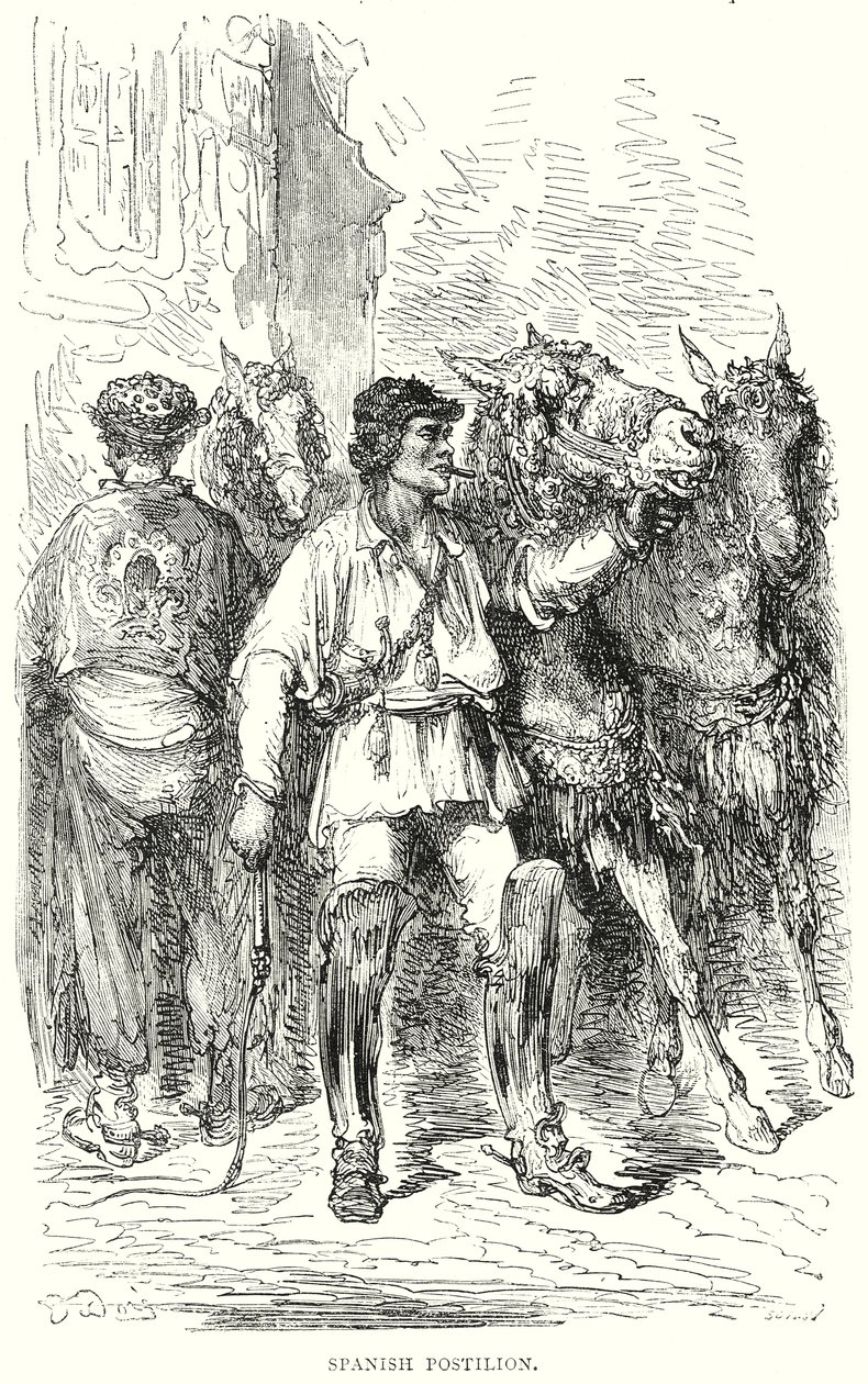 Španělský postilion (rytina) od Gustave Dore