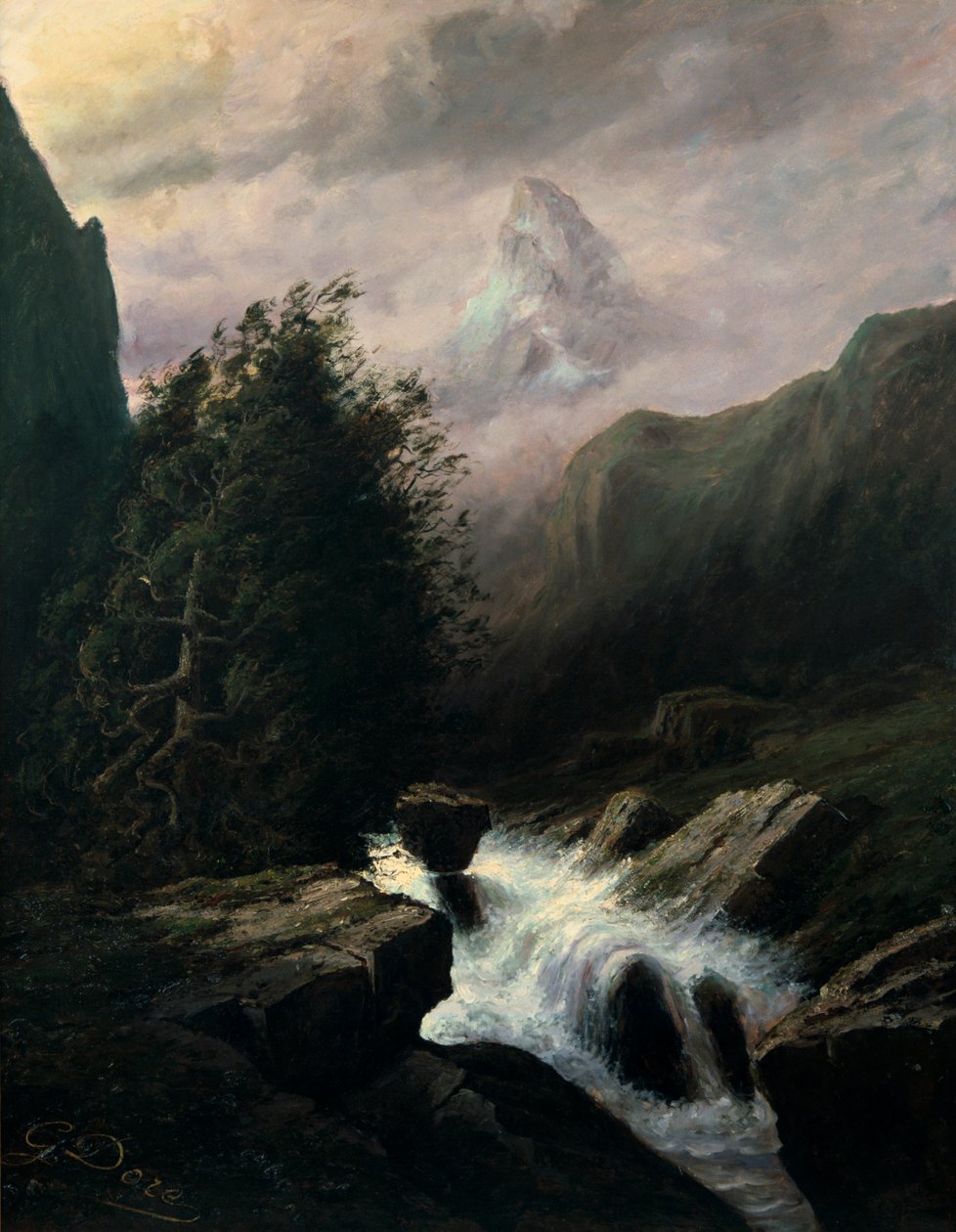 Bouře na Červínské hoře, 19. století. od Gustave Dore