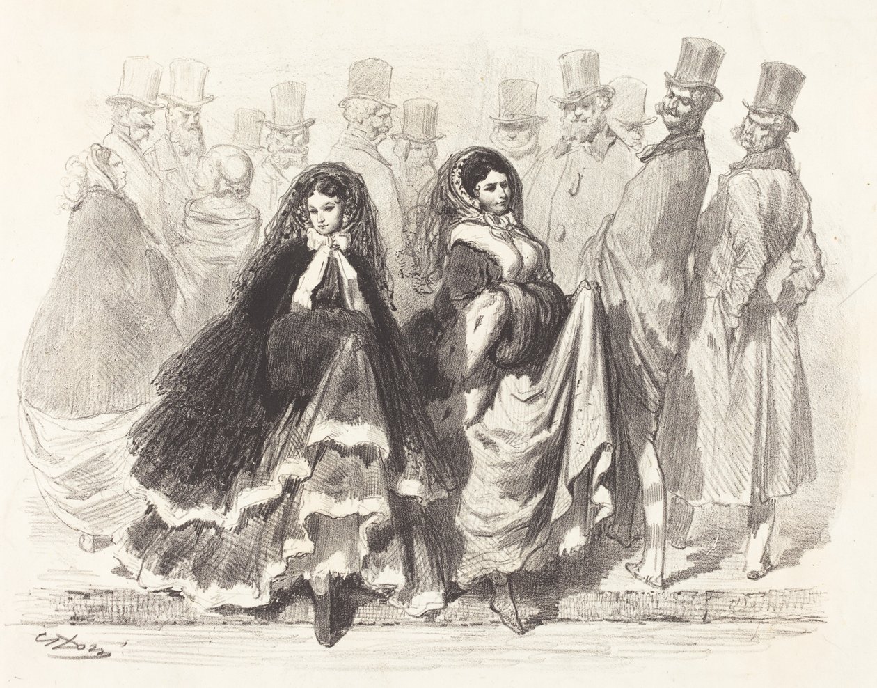 Pouliční scéna od Gustave Dore