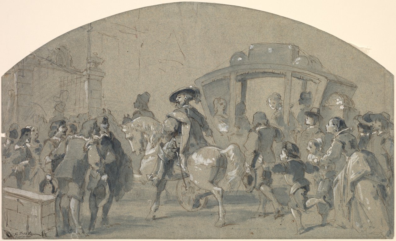 Street Scene recto, Sketches verso, c. 1848-49. od Gustave Dore