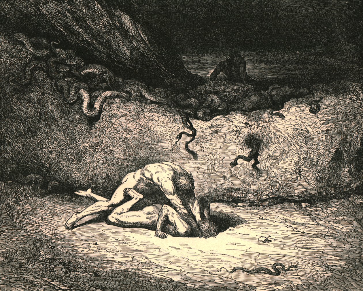 Tím skřítkem vzduchu je Schicchi, v náladě náhodných škodolibých průduchů je stále zášť, c1890. od Gustave Dore