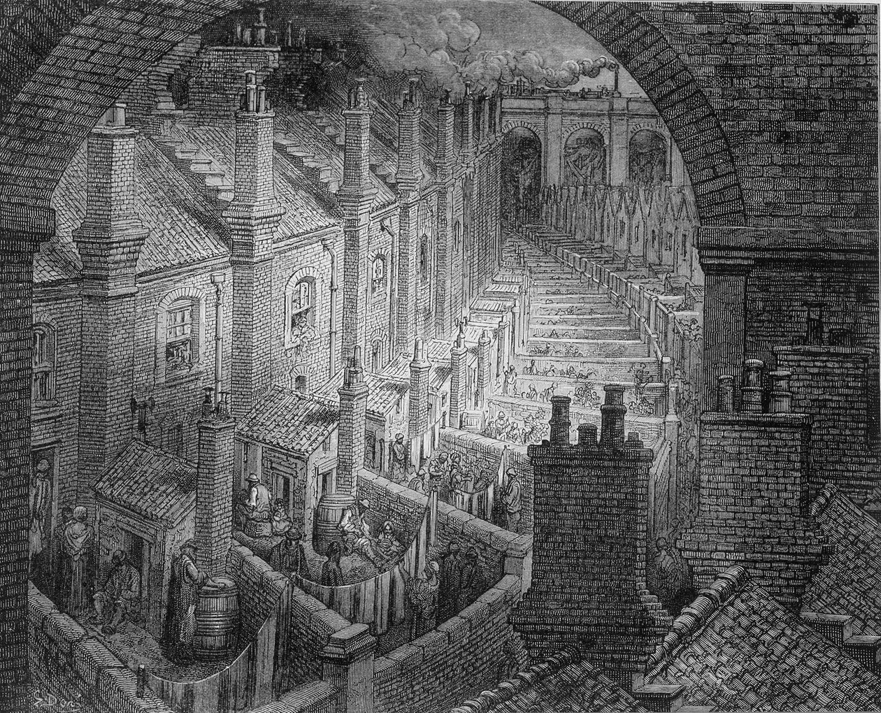 The Back Courses of London – v „“Londýně“ od Gustava Dorea od Gustave Dore
