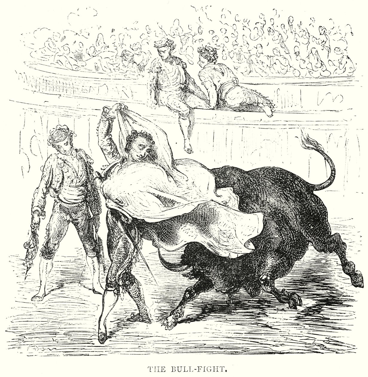 Boj s býkem (rytina) od Gustave Dore