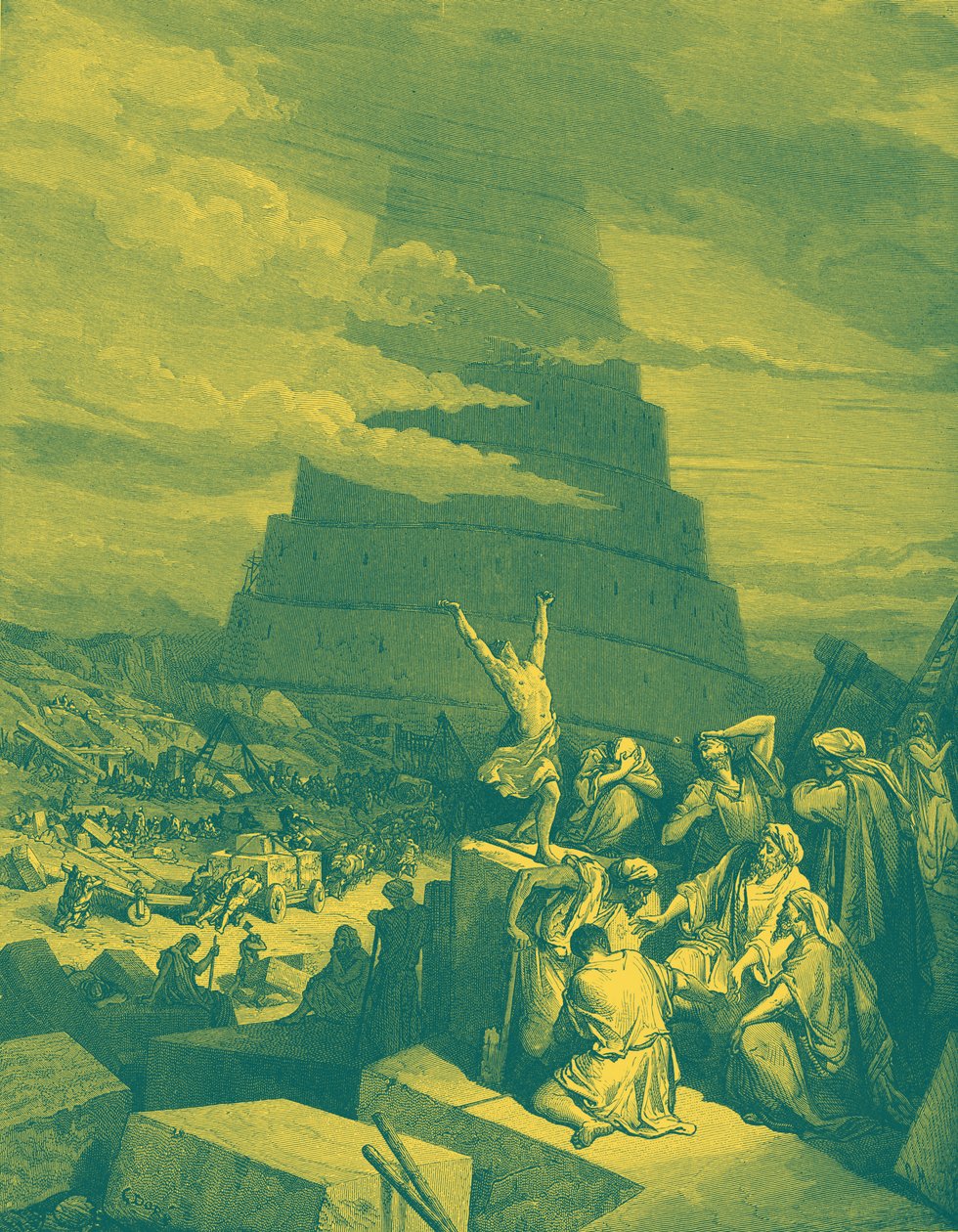 Zmatek jazyků (Babylonská věž) - Bible od Gustave Dore