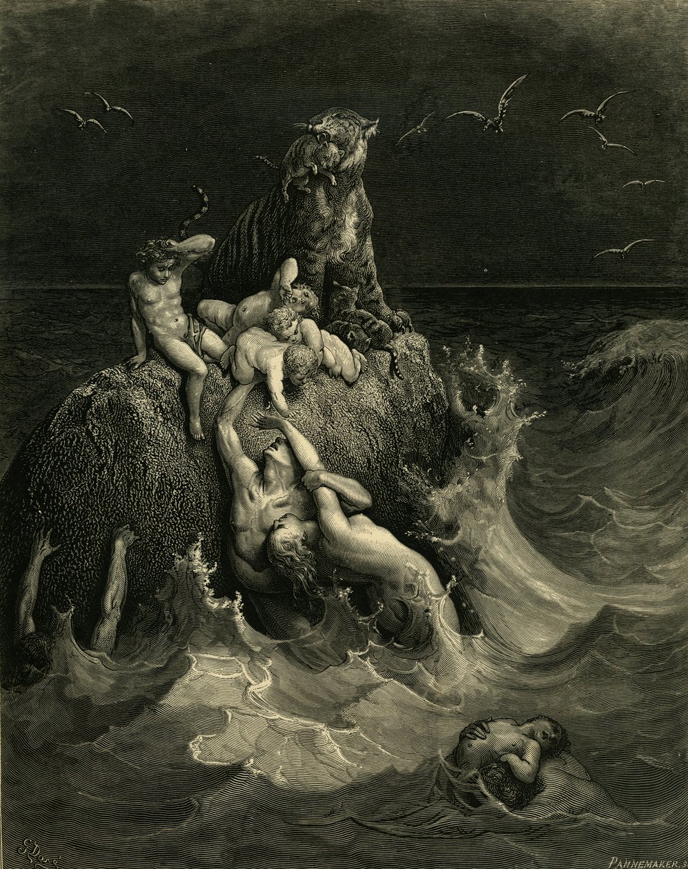 The Deluge Frontispiece k ilustrovanému vydání Bible, 1866 od Gustave Dore