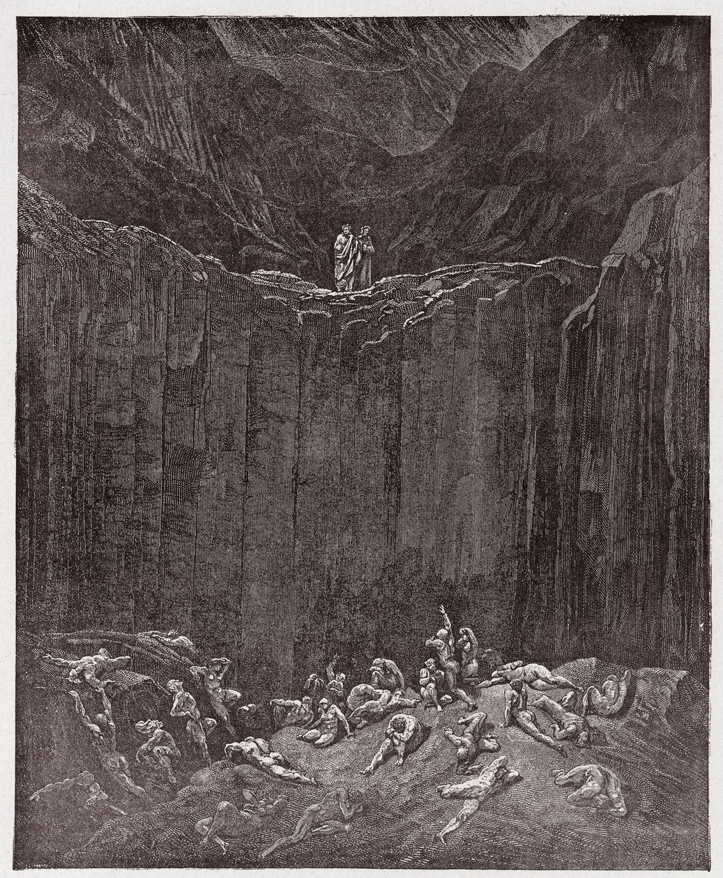 Božská komedie (La Divina Commedia, La Divine Comedie), Inferno, Canto 29: Padělatelé mučení v údolí - Dante Alighieri (1265-1321) - Ilustrace Gustave Dore (1832-1883) od Gustave Dore