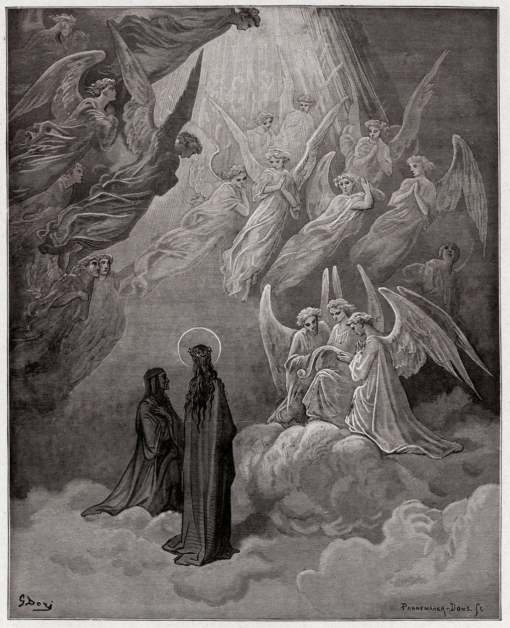 Božská komedie (La Divina Commedia, La Divine Comedie), Paradiso, Canto 20: Světelné duše zpívají - Dante Alighieri (1265-1321) - Ilustrace Gustave Dore (1832-1883) od Gustave Dore