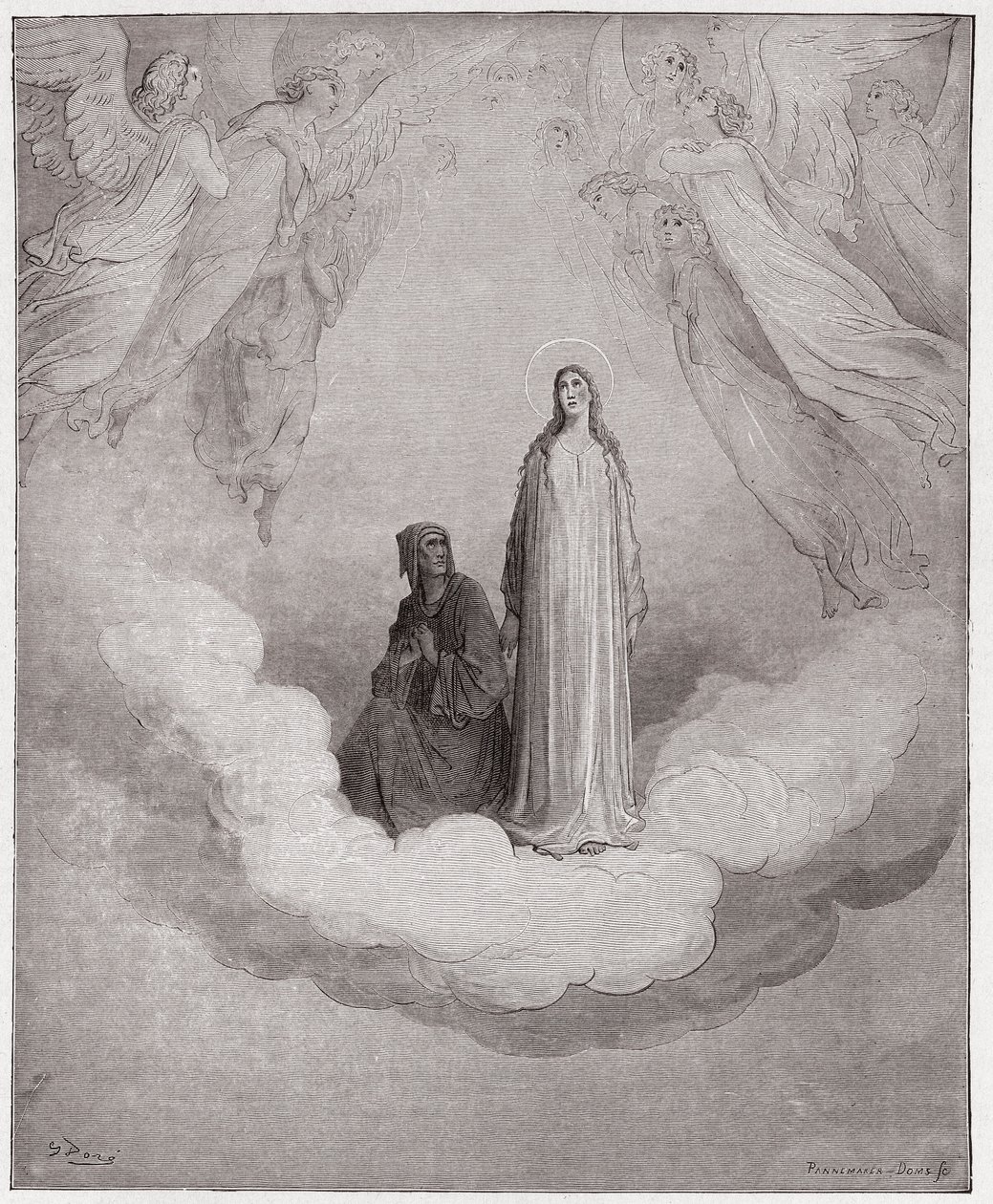 Božská komedie (La Divina Commedia, La Divine Comedie), Paradiso, Canto 21: Blahoslavená Beatrice v sedmém kruhu - Dante Alighieri (1265-1321) - Ilustrace Gustave Dore (1832-1883) od Gustave Dore