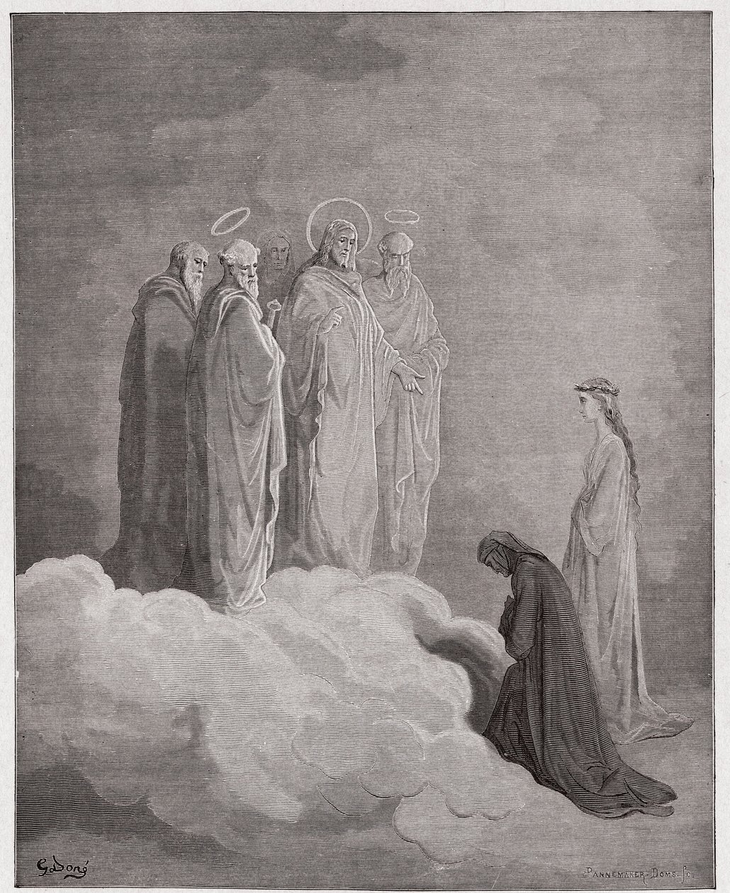 Božská komedie (La Divina Commedia, La Divine Comedie), Paradiso, Canto 26: Svatý Jan zkoumá Danteho ohledně lásky - od Dante Alighieri (1265-1321) - Ilustrace Gustave Dore (1832-1883) od Gustave Dore