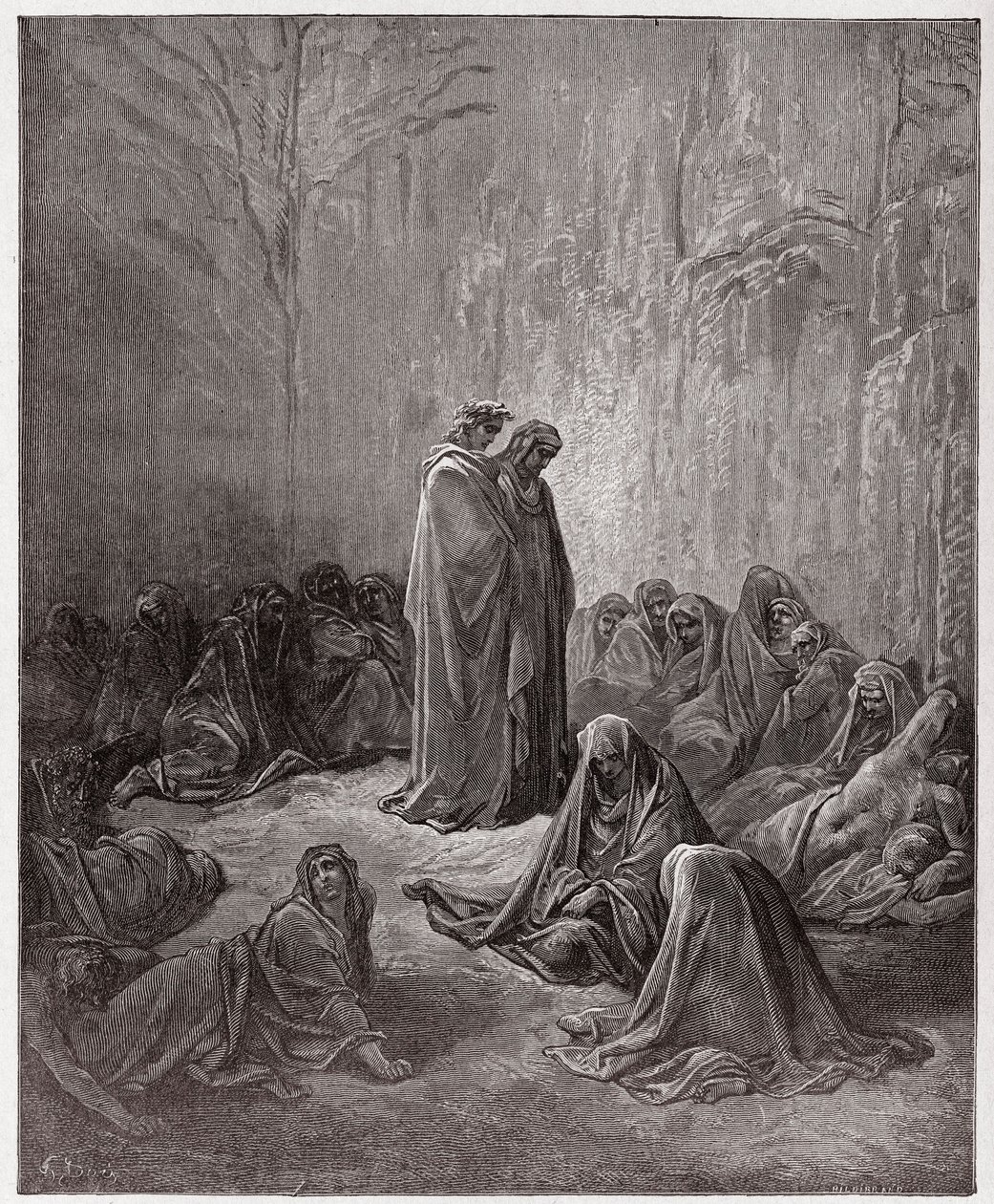 Božská komedie (La Divina Commedia, La Divine Comedie), Purgatorio, Canto 13: Duše závistivců - Dante Alighieri (1265-1321) - Ilustrace Gustave Dore (1832-1883) od Gustave Dore