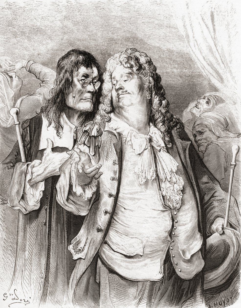 Doktoři, z konce 19. století vydání Fables de La Fontaine (dřevorytina) od Gustave Dore