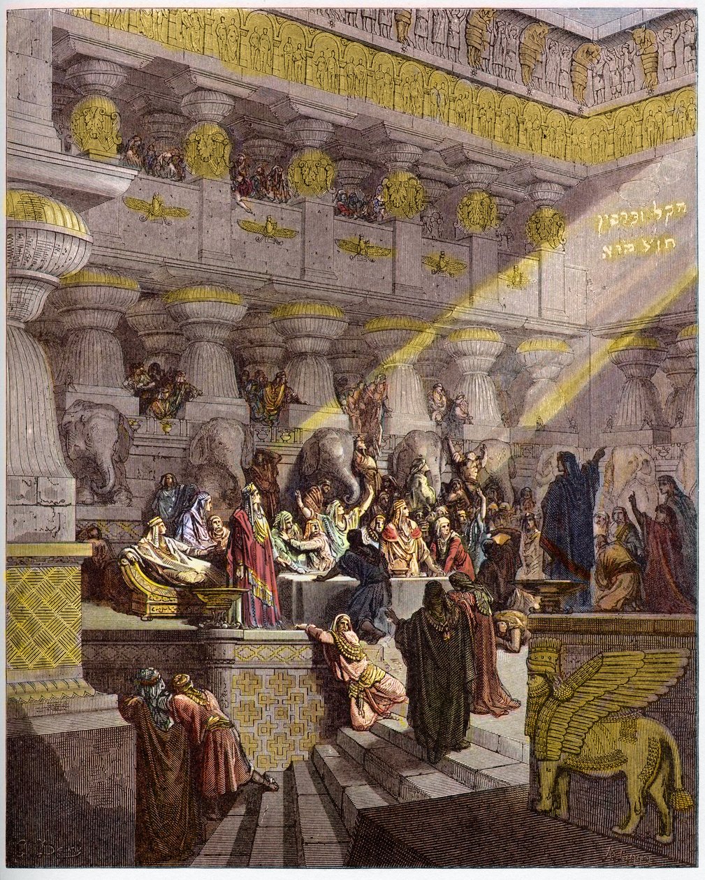 Svátek Baltazara - Belšazarův svátek - Svátek Belšazara - rytina do „“The Bible illustree““ od Gustava Dore (1832-1883) – rytina z „“The Dore Bible““ od Gustave Dore