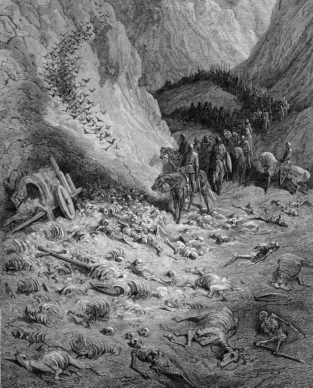 The Forward: Armee of Crusaders setkání s mrtvými předchozí vlny Crusaders - rytina Gustava Doré od Gustave Dore
