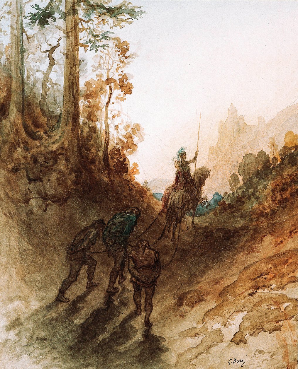 The Giants are Captured, c. 1869-83 (akvarel) od Gustave Dore