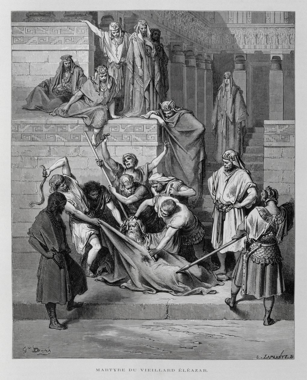 Eleazarovo umučení, ilustrace z Doreho bible od Gustave Dore