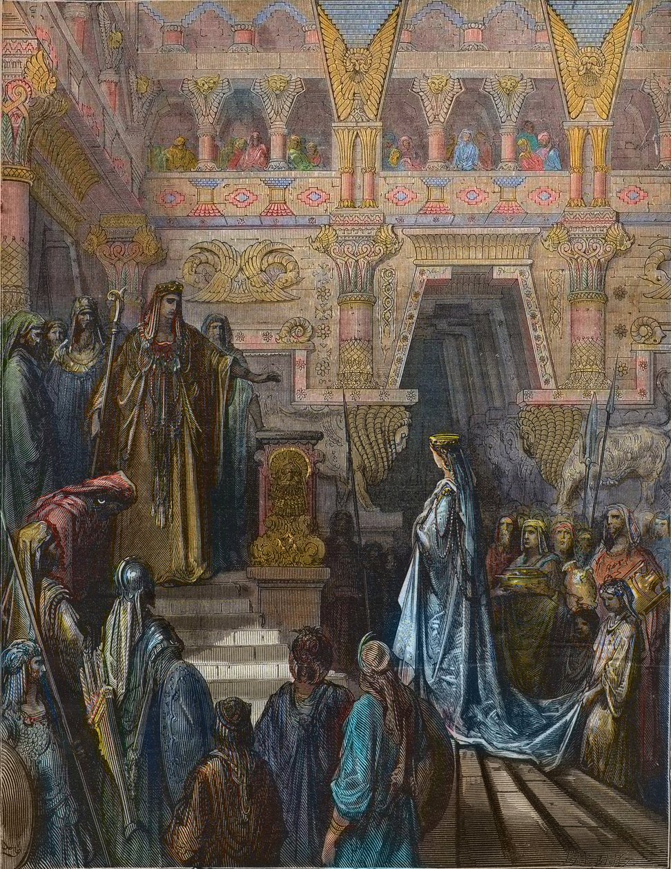 Královna ze Sáby před Šalomounem vyryla Gustave Dore od Gustave Dore