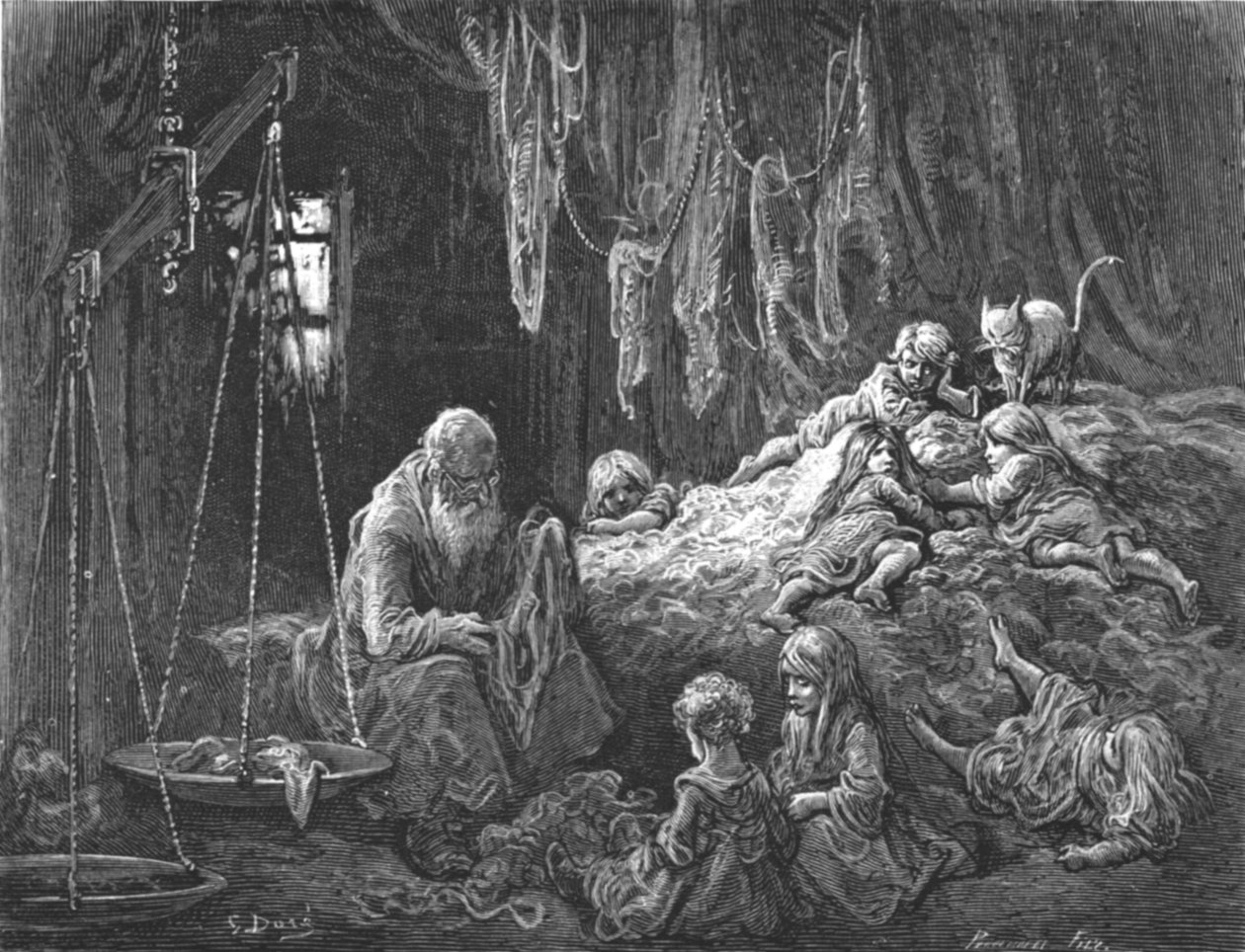"Domov obchodníka s hadry - Coulston Street, Whitechapel", 1872. od Gustave Dore