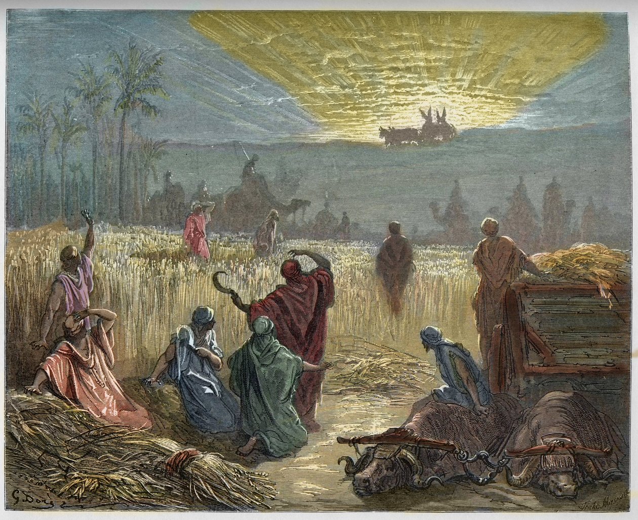 Návrat archy úmluvy - Návrat archy úmluvy Beth Shemesh - Starý zákon - - rytina v „“The Bible illustree““ od Gustava Dore (1832-1883) – rytina z „“ The Dore Bible “” od Gustave Dore