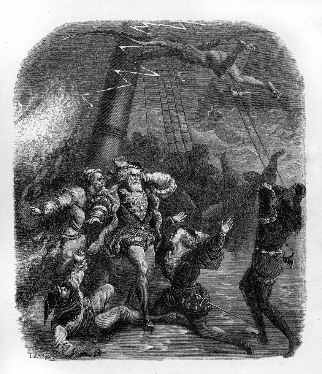 Bouře - Shakespeare od Gustave Dore