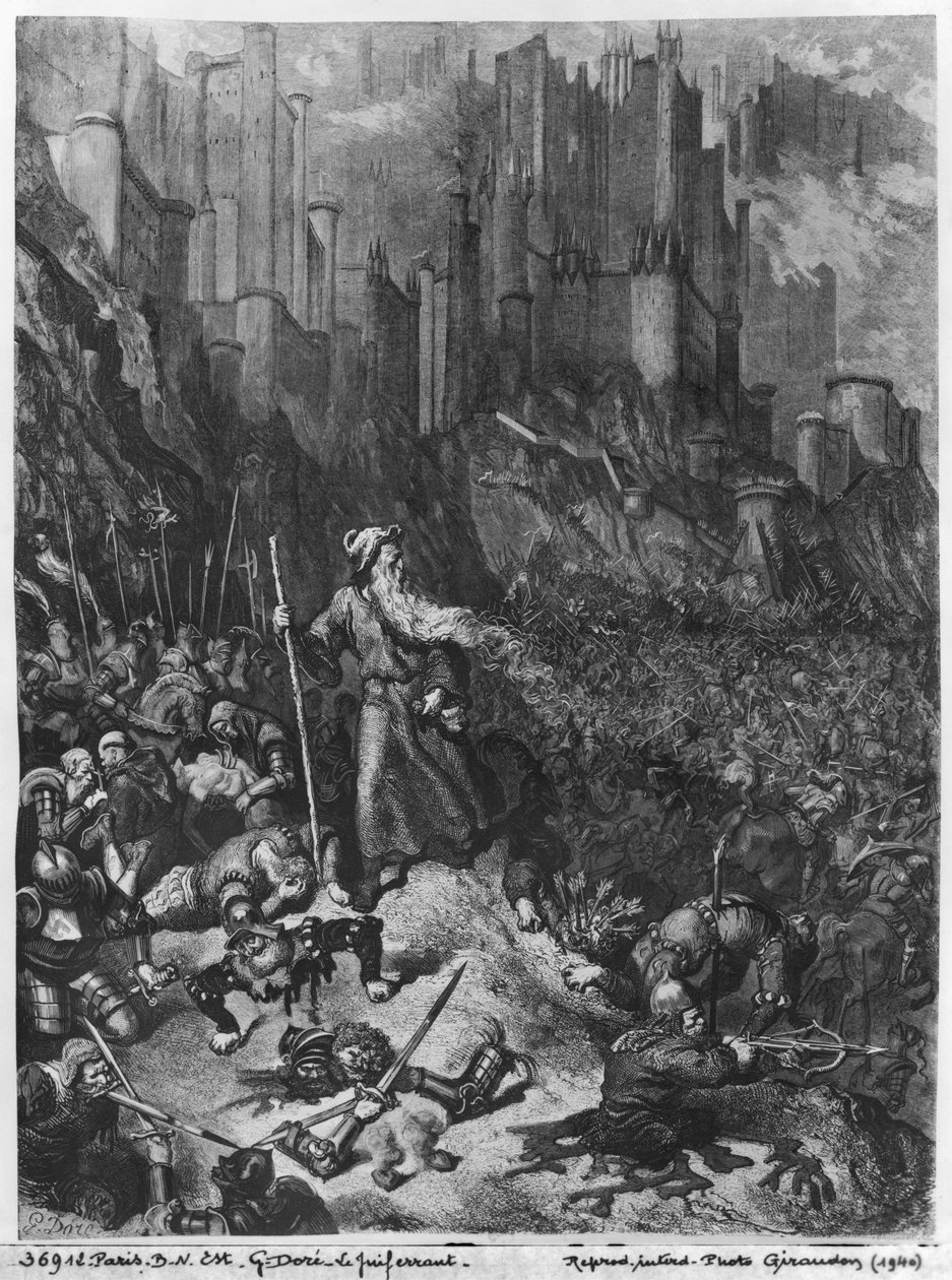 Putující Žid, vyrytý Felix Jean Gauchard (1825-72) od Gustave Dore