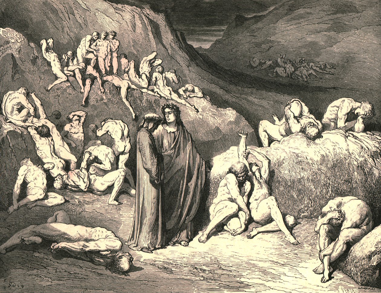 Kůra přišla zespodu ve vločkách, c1890. od Gustave Dore