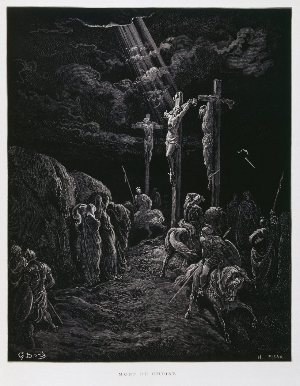 Kristova smrt na kříži, Ilustrace z Doreho bible od Gustave Dore