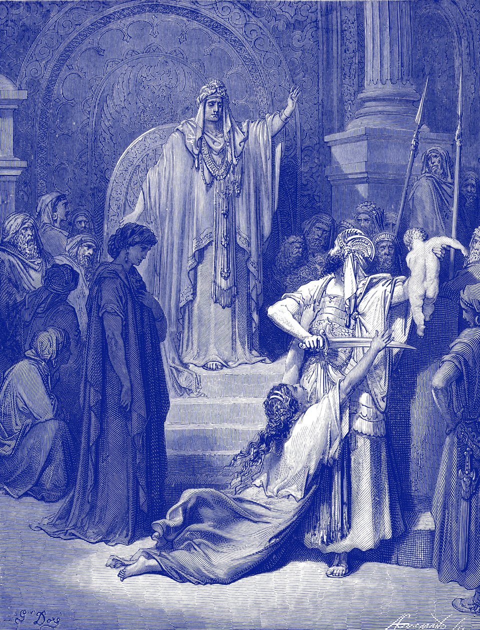 Soud Šalamounův - Bible od Gustave Dore