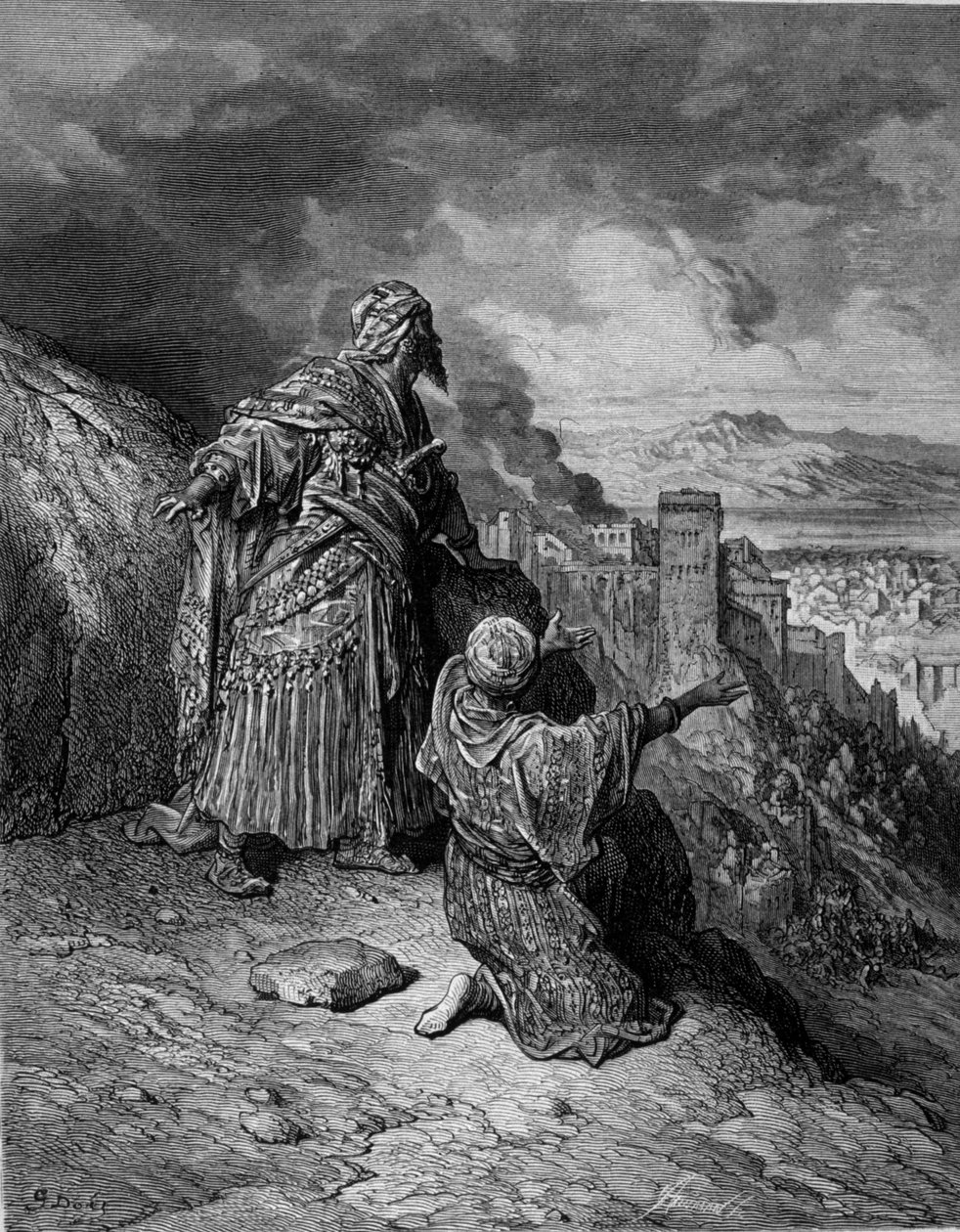 Poslední z maurských králů opouští Granadu - rytina Gustava Doré od Gustave Dore