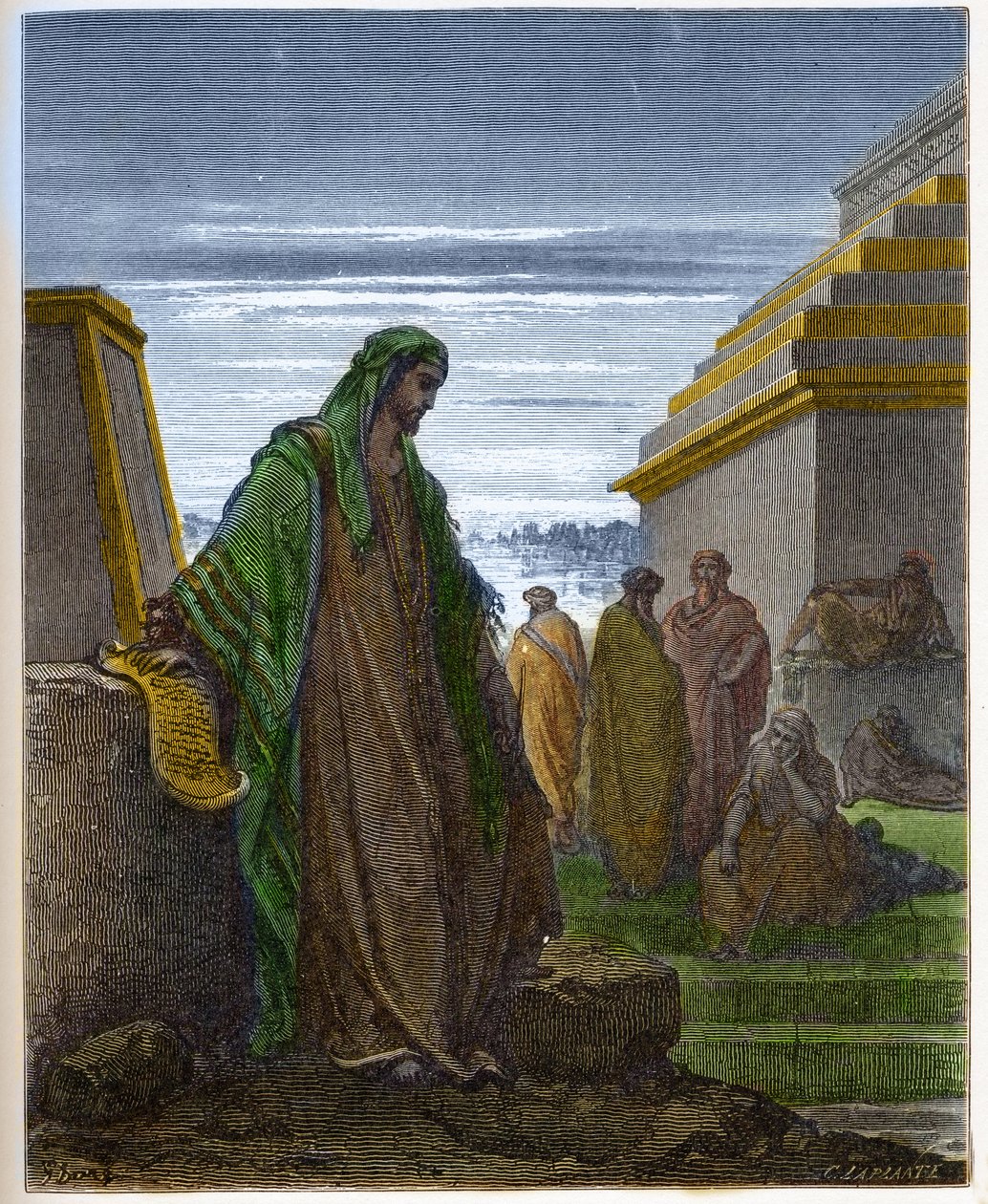 Prorok Daniel - - rytina v „The Bible illustree“ od Gustava Dore (1832-1883) - rytina z „“The Dore Bible““ od Gustave Dore