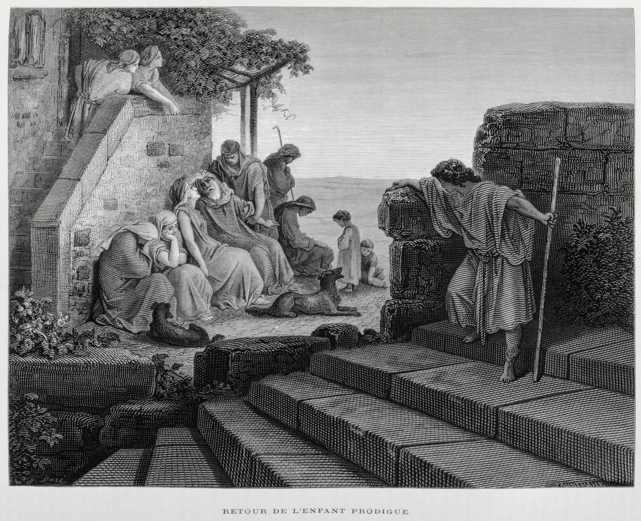 Návrat marnotratného syna, Ilustrace z Doreho bible od Gustave Dore