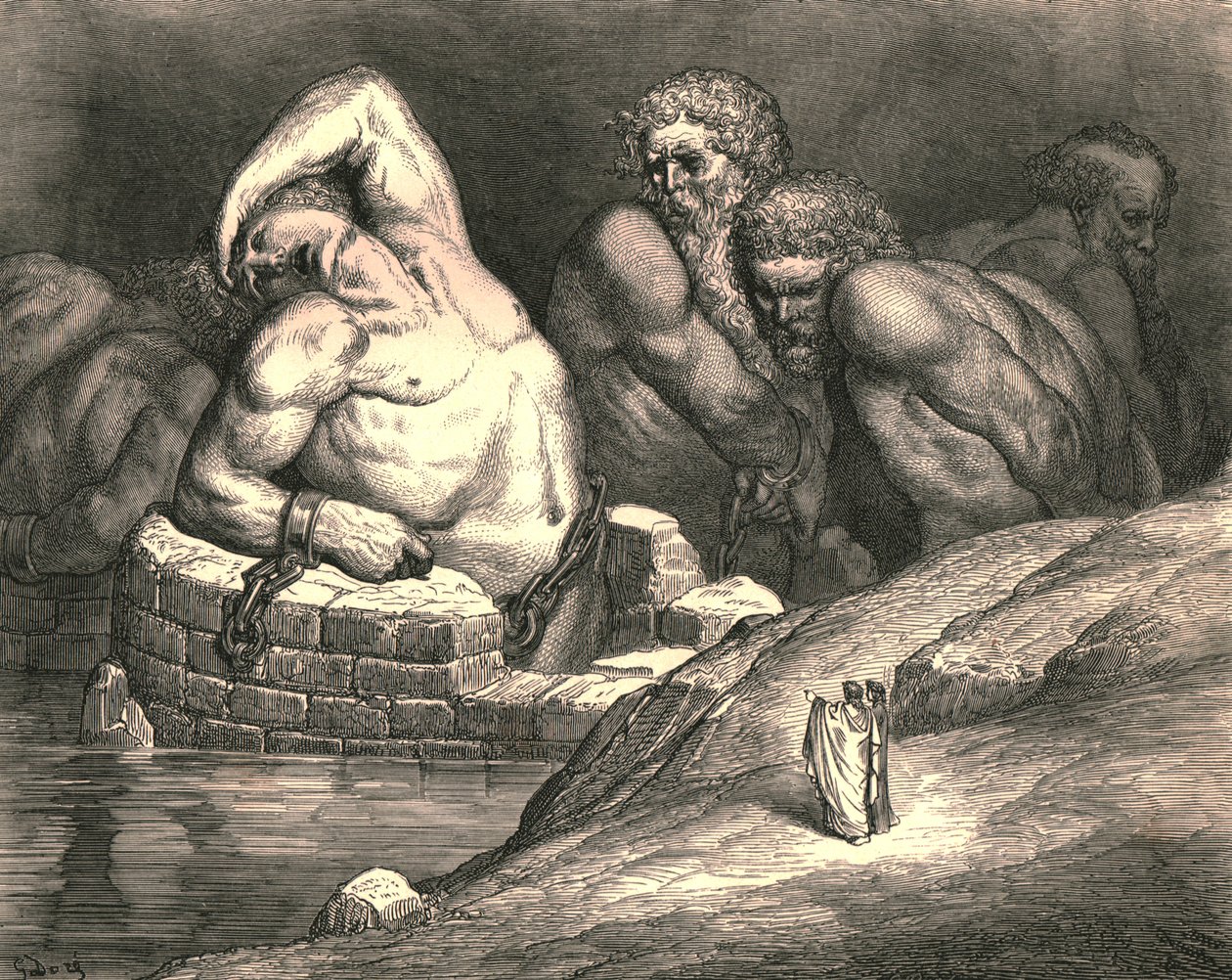 Tento hrdý by se svou silou proti všemohoucímu Joveovi postavil před soud, c1890. od Gustave Dore