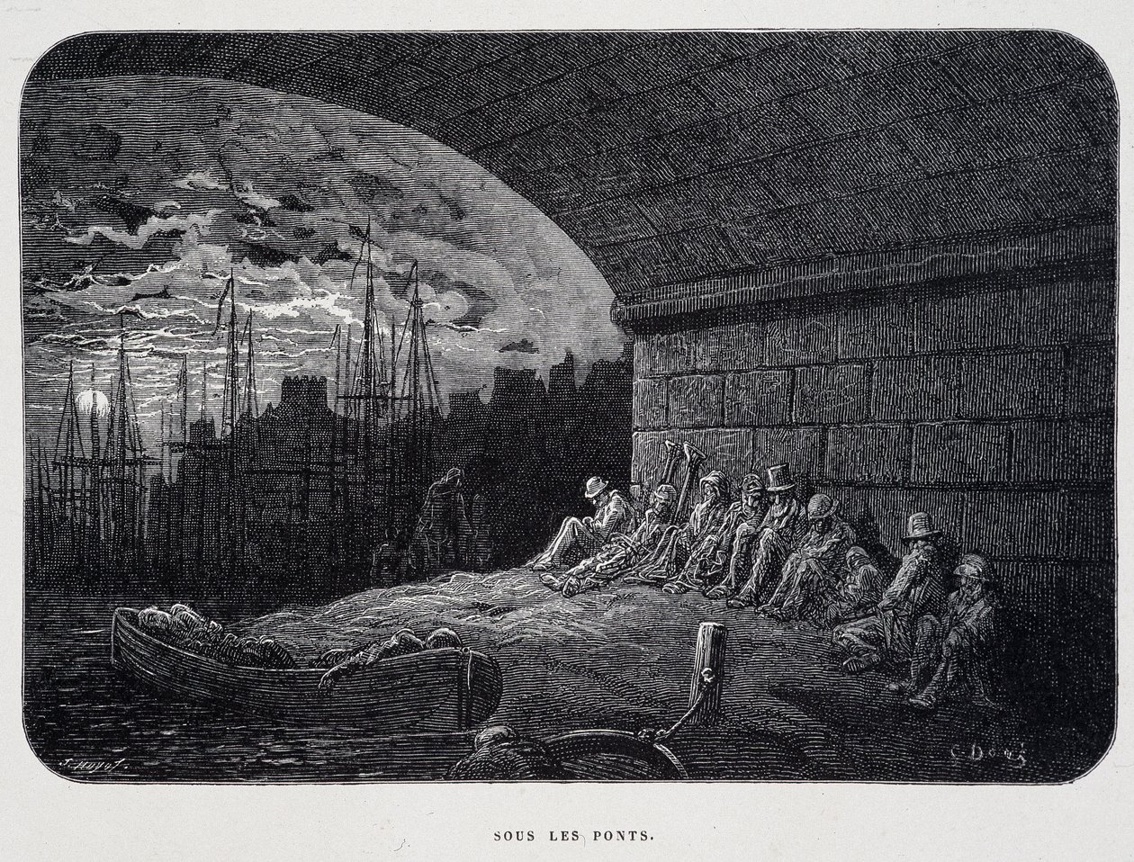 Tramp Under Bridges - v “Londýně” od Gustava Doré od Gustave Dore