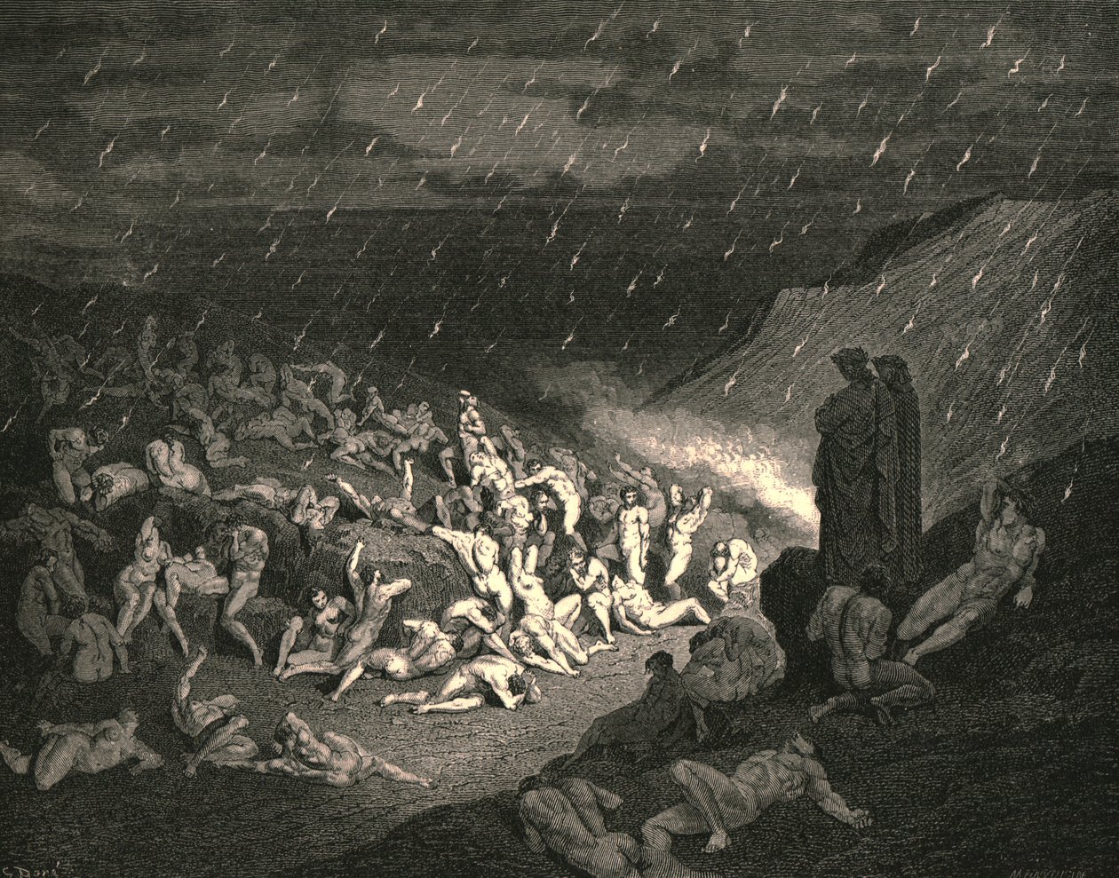 Neustálá byla hra ubohých rukou, c1890. od Gustave Dore