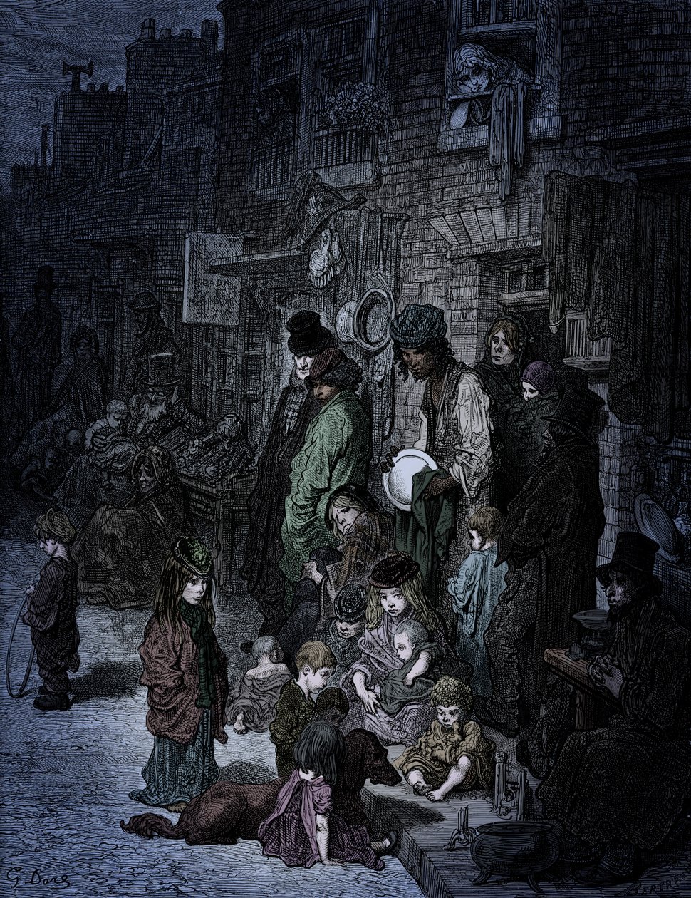 Viktoriánský Londýn- Whitechapel od Doré od Gustave Dore