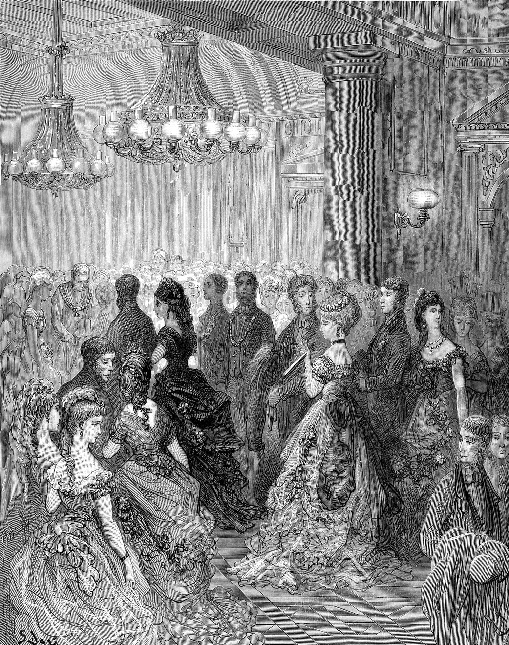 Viktoriánská koule v Mansion House, Londýn, rytina Gustave Doré od Gustave Dore