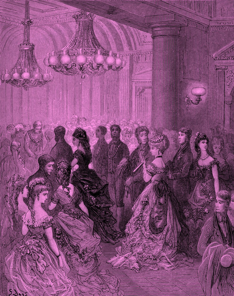 Viktoriánská koule v Mansion House, Londýn, rytina Gustave Doré od Gustave Dore