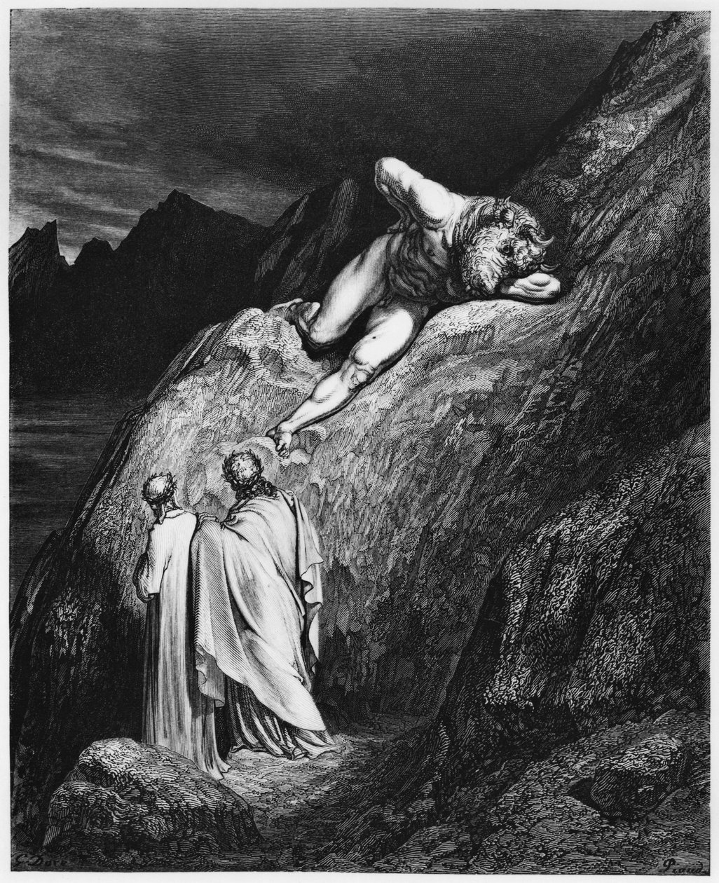Virgil (70-19 př.nl) a Dante, ilustrace z 