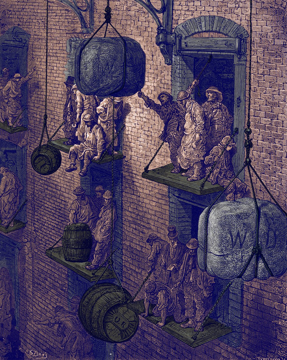 Skladování ve městě od Gustava Doré od Gustave Dore