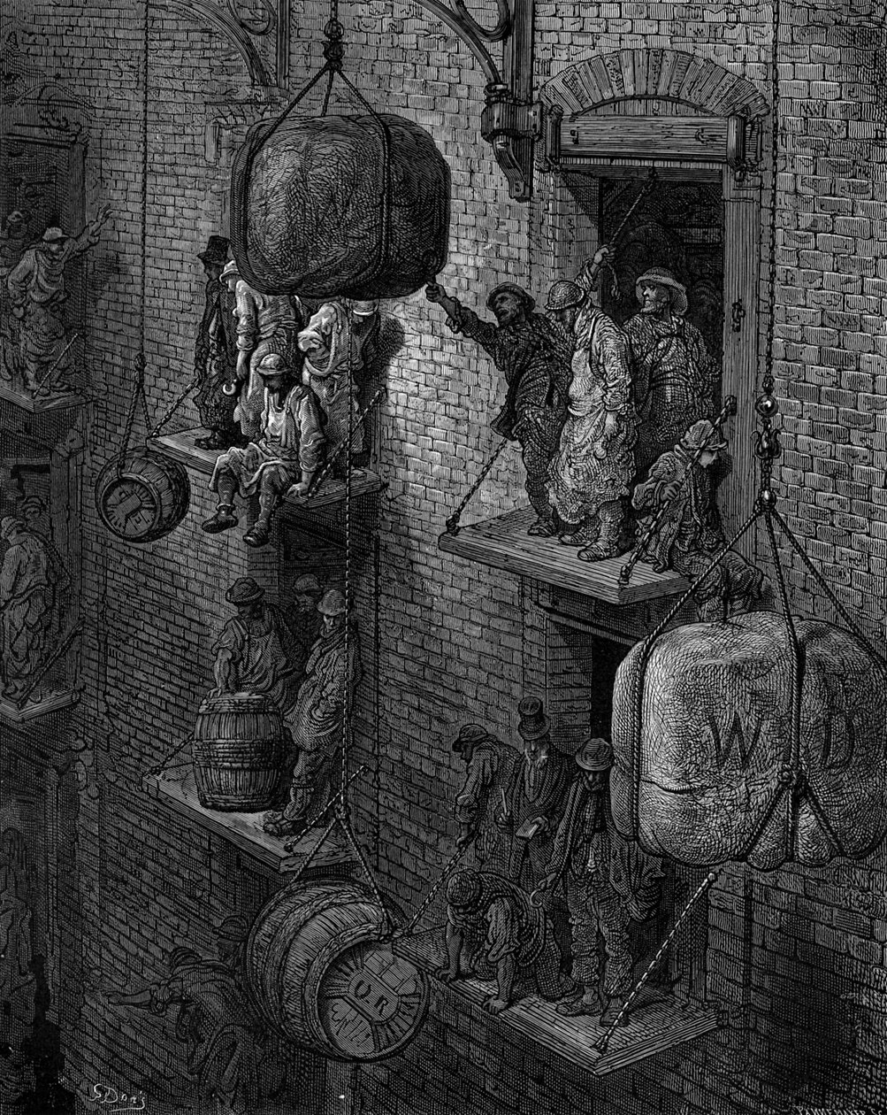 Skladování ve městě od Gustava Doré od Gustave Dore