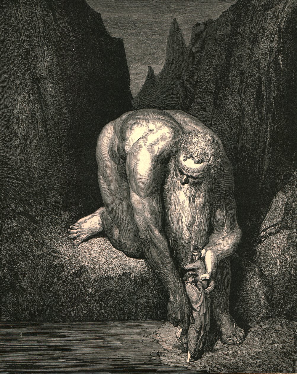 Přesto v propasti, kterou Lucifer s Jidášem nízko pohltí, nás lehce umístil, c1890. od Gustave Dore