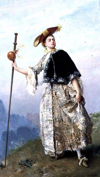 Módní žena (panel) od Gustave Jacquet