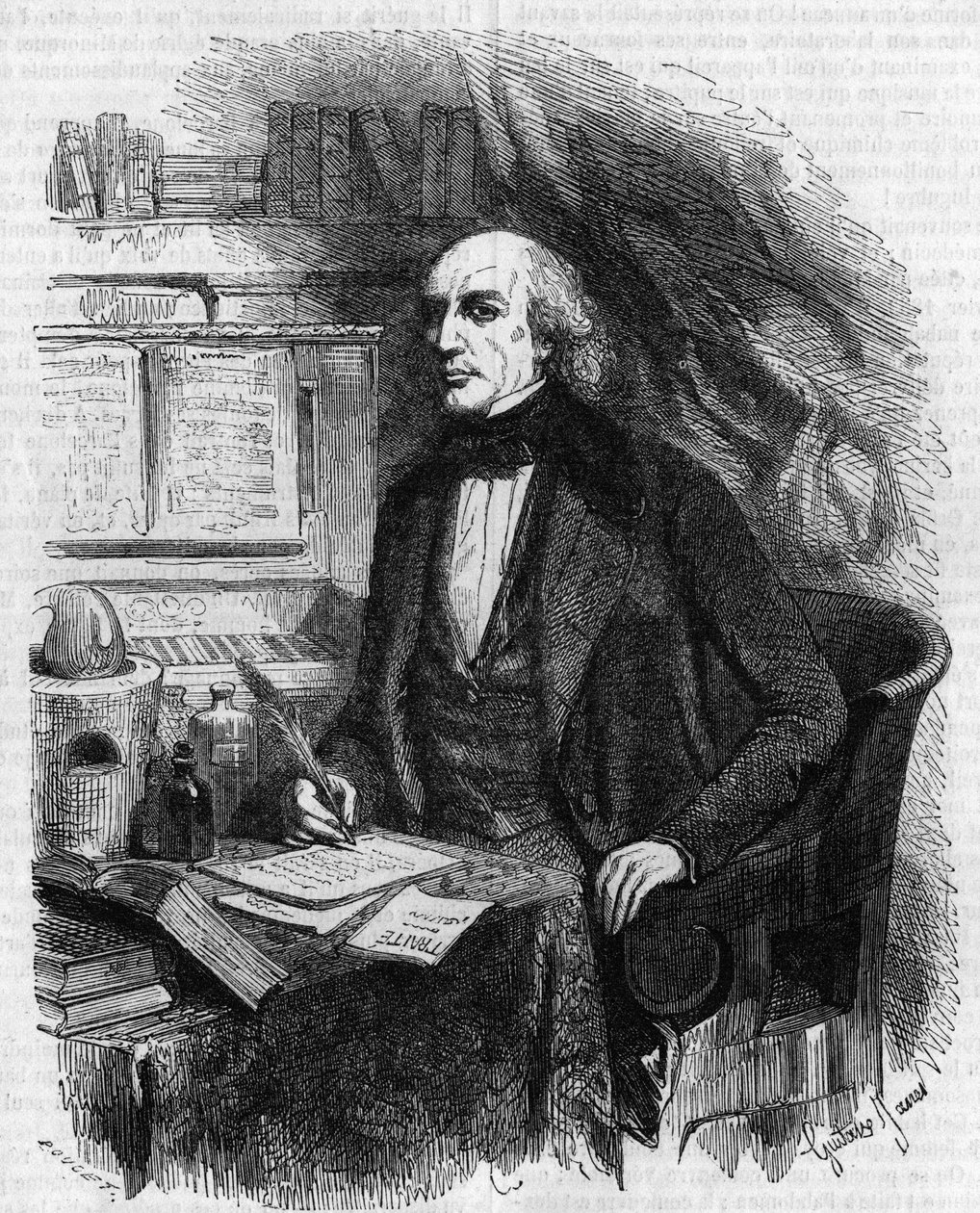 Portrét Mathieu Jose Bonaventure Orfila (1787-1853), francouzský lékař a chemik. Rytina Gustave Janet od Gustave Janet
