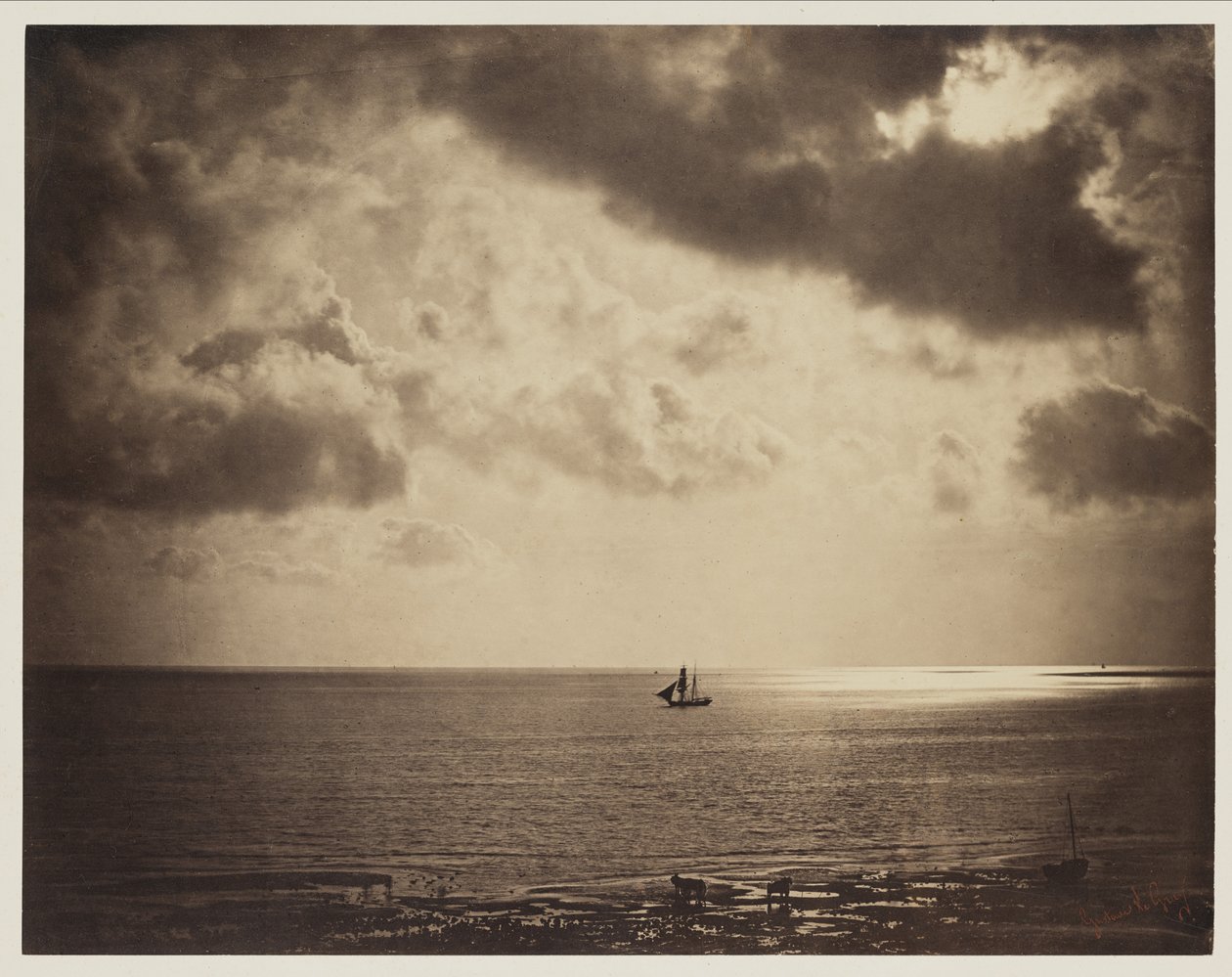 Brig on the Water, 1856 od Gustave Le Gray