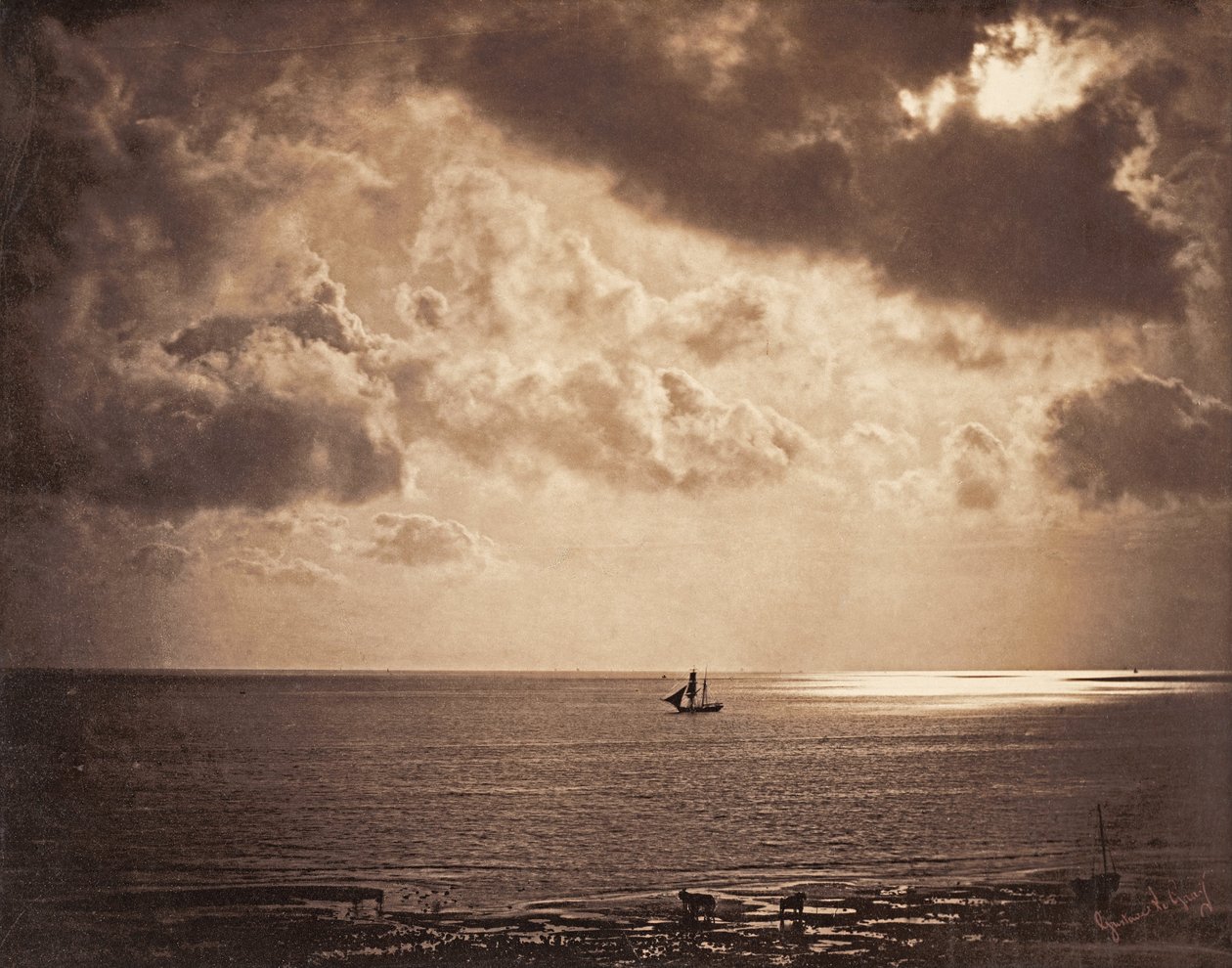 Brig na vodě od Gustave Le Gray