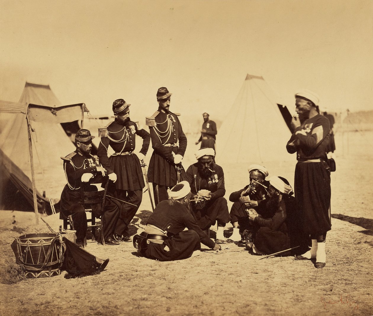 Camp de Châlons: Zouaves de la Garde v bivaku od Gustave Le Gray
