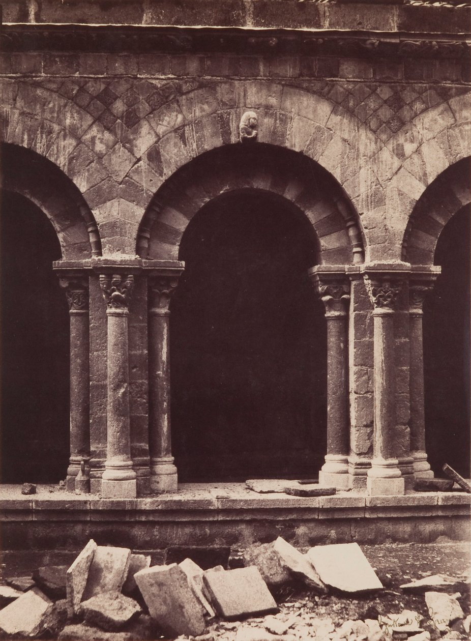 Katedrála Notre-Dame, Detail arkády kláštera, Le Puy od Gustave Le Gray